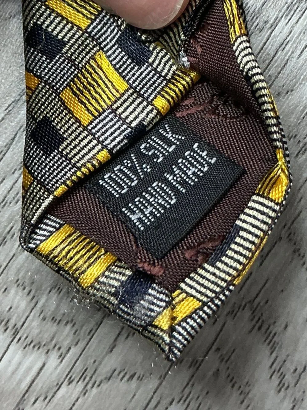 Versace Classic V2 Tie Yellow Gray Black Silk Designer Necktie